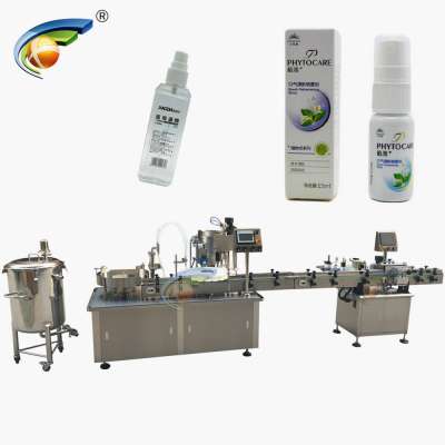 Pharmaceutical grade bottle filling machine 100ml liquid,monoblock medical alcohol spray filling machine